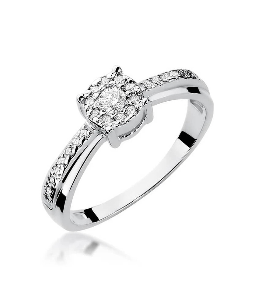 Złoty pierścionek z diamentem Białe złoto EW-302 0,25ct