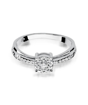 Gold ring with diamond White gold EW-302 0.25ct
