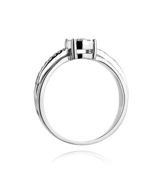 Złoty pierścionek z diamentem Białe złoto EW-302 0,25ct