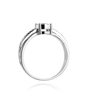 Złoty pierścionek z diamentem Białe złoto EW-302 0,25ct