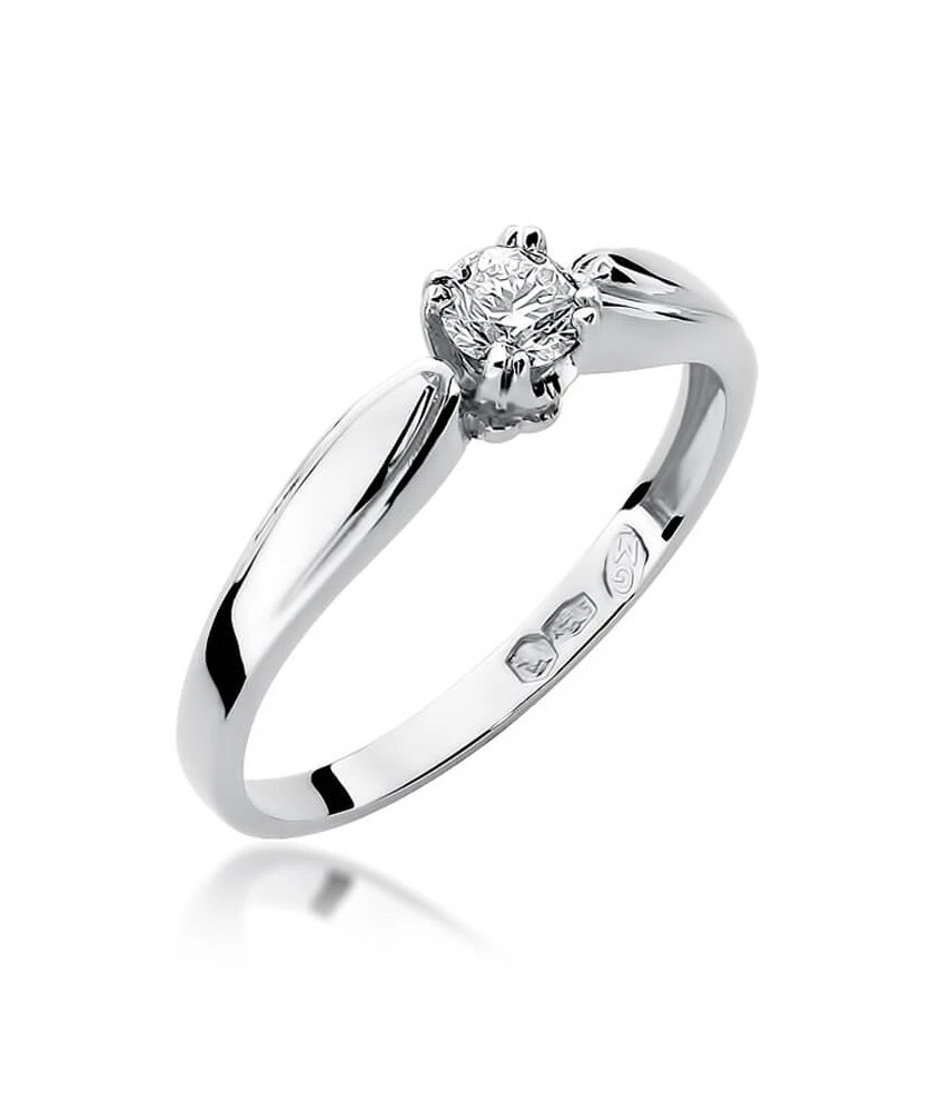 Złoty pierścionek z diamentem Białe złoto EW-197 0,24ct