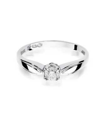 Złoty pierścionek z diamentem Białe złoto EW-197 0,24ct