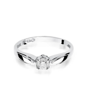 Gold ring with diamond White gold EW-197 0.24ct