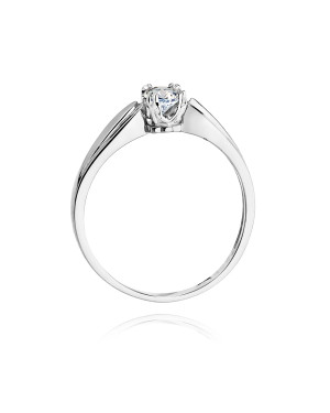 Złoty pierścionek z diamentem Białe złoto EW-197 0,24ct