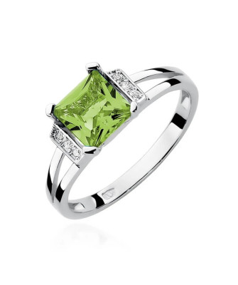 Ring with peridot white gold 1.10ct