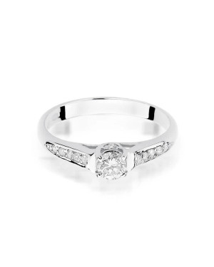 Pierścionek z białego złota z diamentem 0,33ct