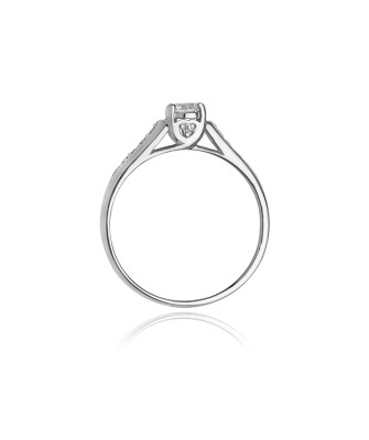 Pierścionek z białego złota z diamentem 0,33ct
