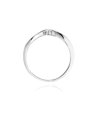 Złoty pierścionek z diamentem Białe złoto EW-51 0,04ct