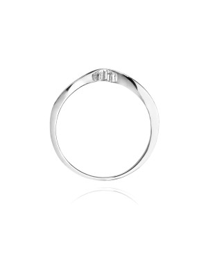 Złoty pierścionek z diamentem Białe złoto EW-51 0,04ct