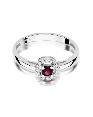 Gold ring with ruby white gold 0.15ct