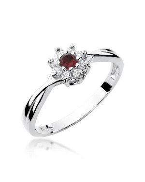 Engagement ring with ruby white gold 0.15ct