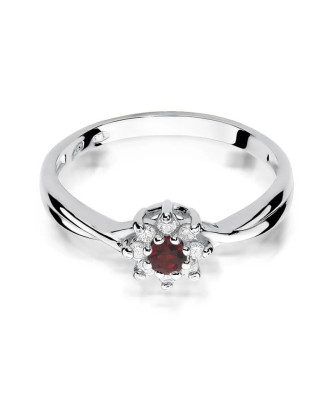Engagement ring with ruby white gold 0.15ct