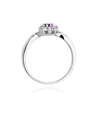 Engagement ring with ruby white gold 0.15ct