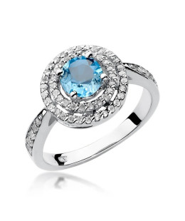 Ring with topaz and diamonds white gold 0.80ct