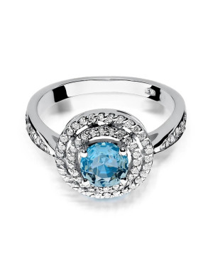 Ring with topaz and diamonds white gold 0.80ct