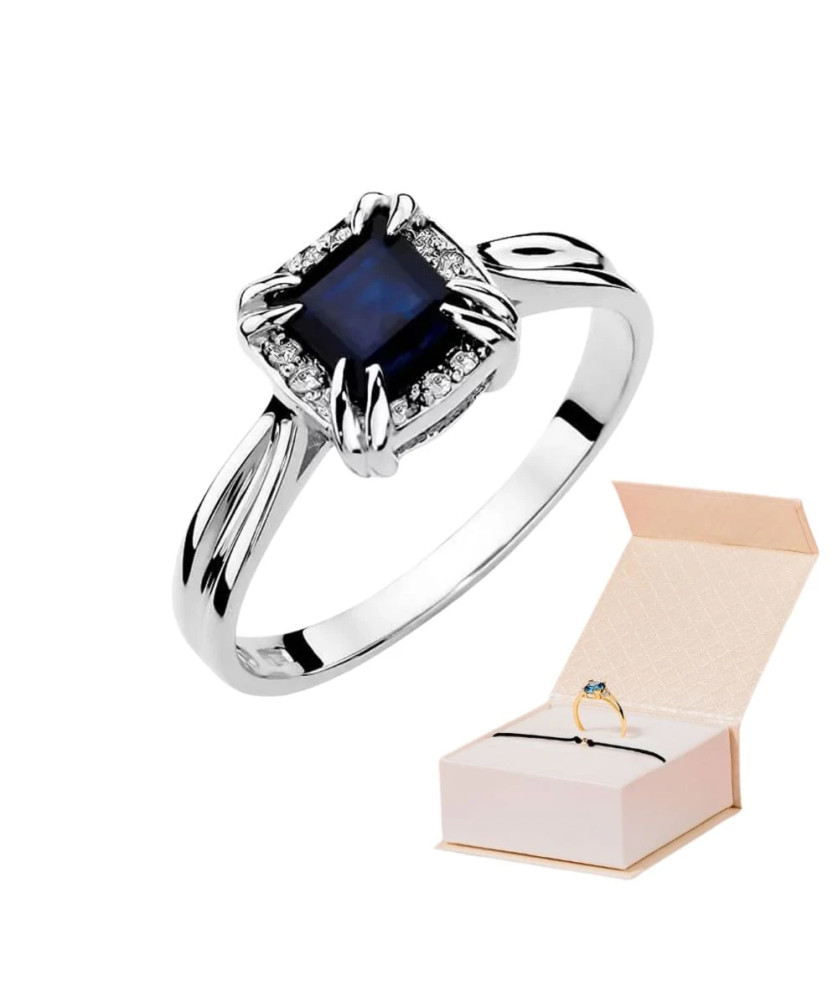 Sapphire ring white gold 1.70ct