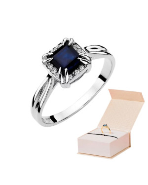 Sapphire ring white gold 1.70ct