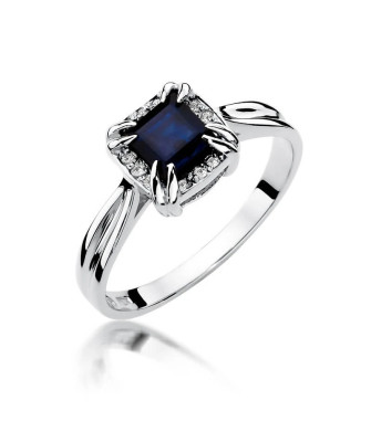 Sapphire ring white gold 1.70ct