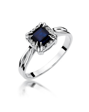 Pierścionek szafir białe złoto 1,70ct