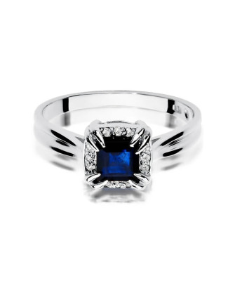 Pierścionek szafir białe złoto 1,70ct