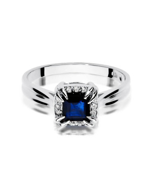 Sapphire ring white gold 1.70ct