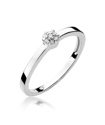 Złoty pierścionek z diamentem Białe złoto EW-100 0,04ct