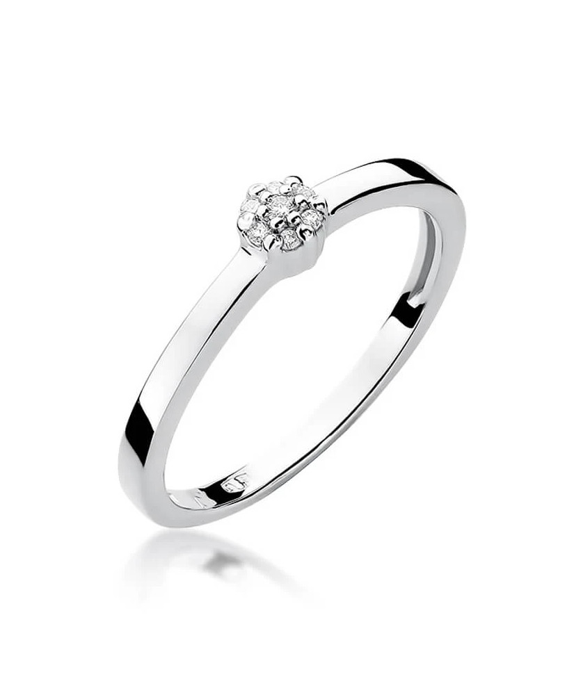 Gold ring with diamond White gold EW-100 0.04ct