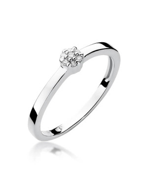 Złoty pierścionek z diamentem Białe złoto EW-100 0,04ct