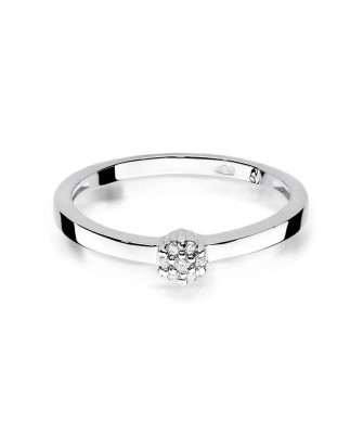 Gold ring with diamond White gold EW-100 0.04ct