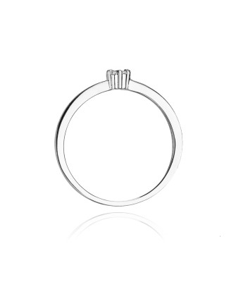 Gold ring with diamond White gold EW-100 0.04ct