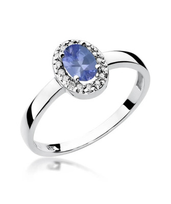 Gold ring with diamond White gold EW-330 tanzanite