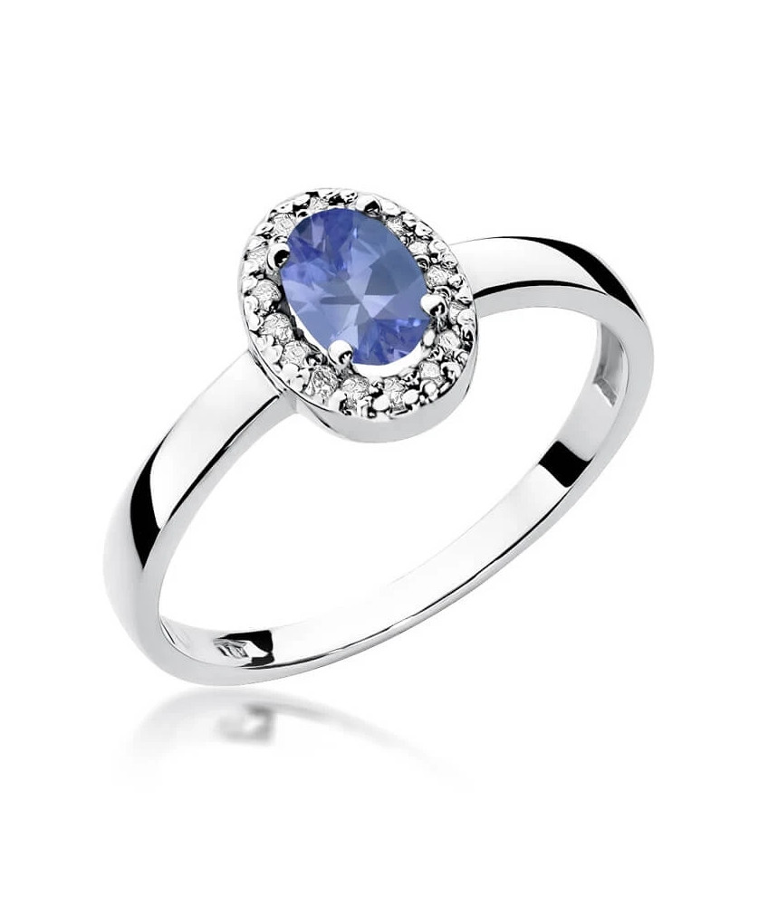 Gold ring with diamond White gold EW-330 tanzanite
