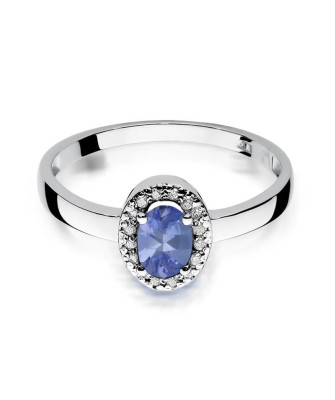 Gold ring with diamond White gold EW-330 tanzanite