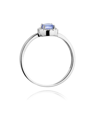Gold ring with diamond White gold EW-330 tanzanite