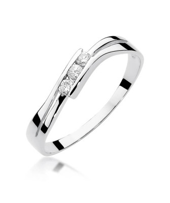 Złoty pierścionek z diamentem Białe złoto EW-159 0,12ct