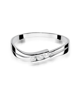 Złoty pierścionek z diamentem Białe złoto EW-159 0,12ct