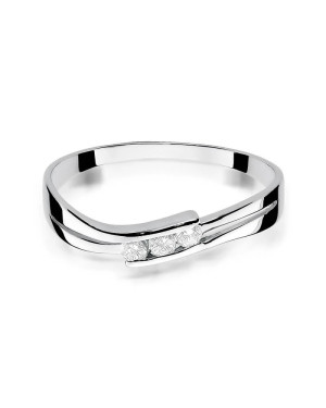 Złoty pierścionek z diamentem Białe złoto EW-159 0,12ct