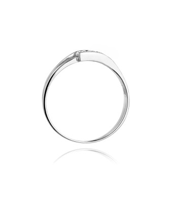 Złoty pierścionek z diamentem Białe złoto EW-159 0,12ct