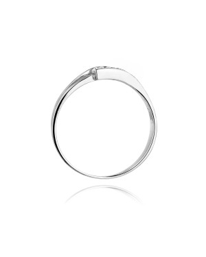 Złoty pierścionek z diamentem Białe złoto EW-159 0,12ct