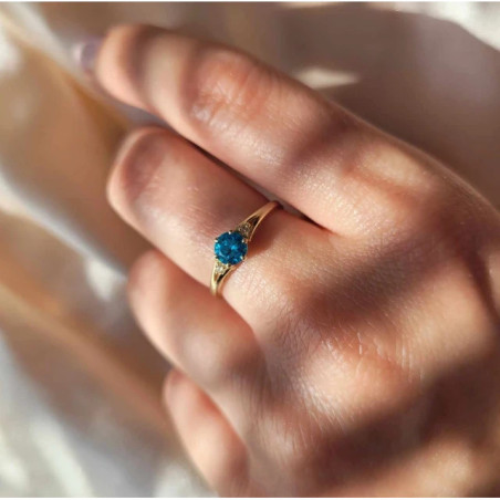 Ring with turquoise eyelet 333 P1.1170t| GoldJewellery