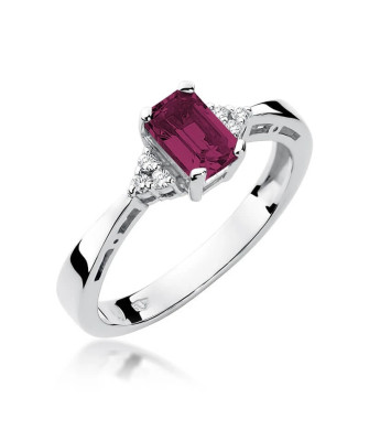 Pierścionek rubin białe złoto 0,80ct