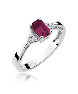 Ruby ring white gold 0.80ct