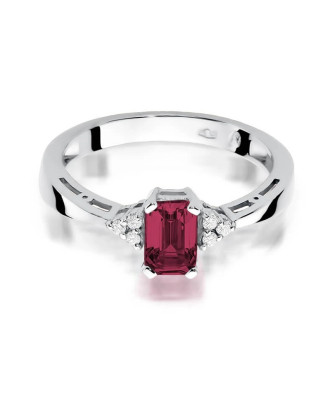 Pierścionek rubin białe złoto 0,80ct
