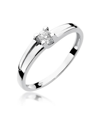 Gold ring with diamond White gold EW-246 0.12ct