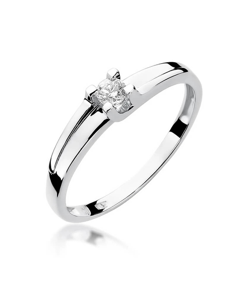 Gold ring with diamond White gold EW-246 0.12ct