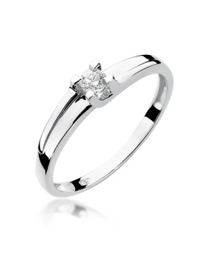 Gold ring with diamond White gold EW-246 0.12ct