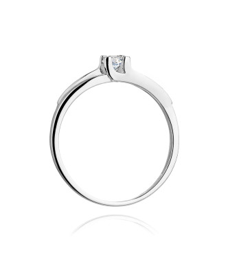 Złoty pierścionek z diamentem Białe złoto EW-246 0,12ct