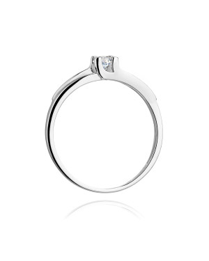 Złoty pierścionek z diamentem Białe złoto EW-246 0,12ct