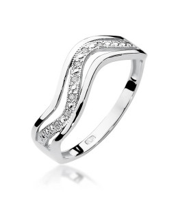 Gold ring with diamonds white gold 0.06ct