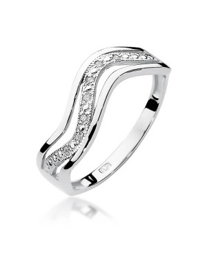 Gold ring with diamonds white gold 0.06ct
